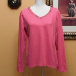 Samantha's Style Shoppe V-Neck Studded Top